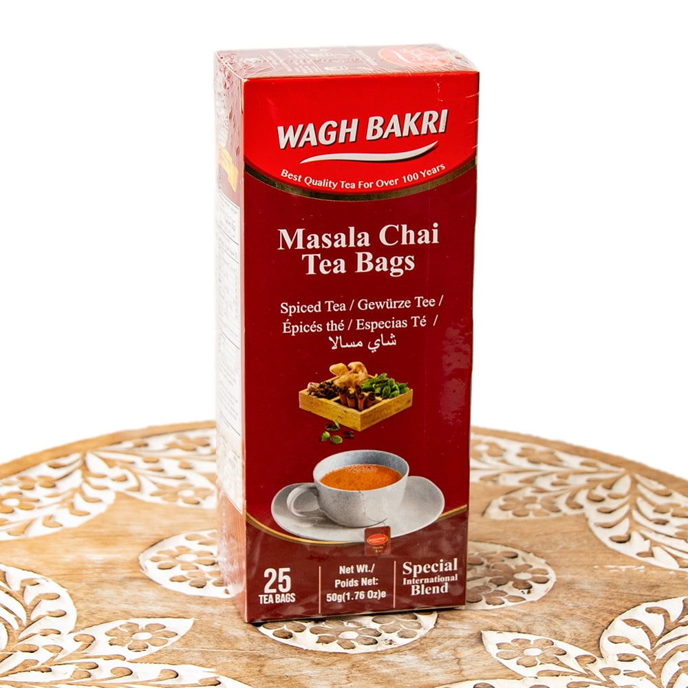 インドのお茶 チャイ用 茶葉 (WAGH BAKRI)マサラチャイ ティーバッグ