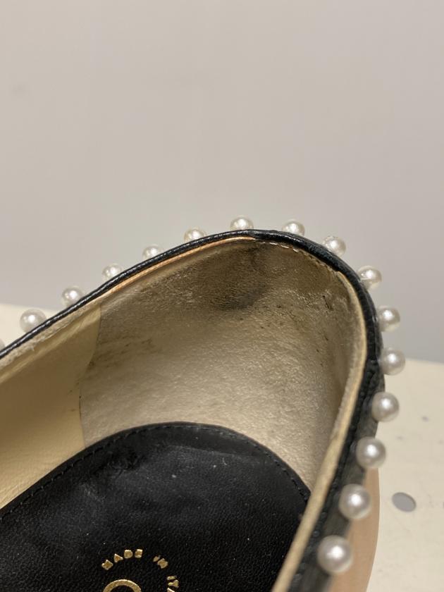 中古・古着通販】CHANEL (シャネル) パールフラットシューズ ベージュ