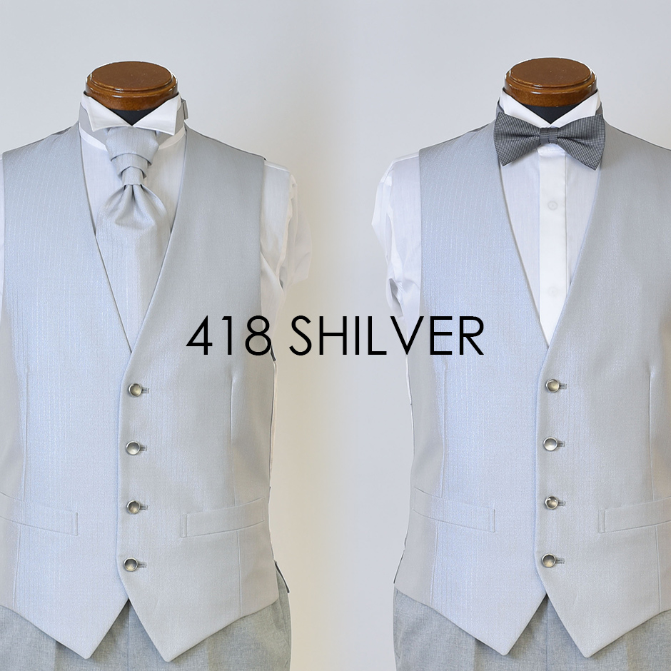 418SGシルバー ベスト・タイ・チーフ 3点レンタル TUXEDO STATION 東京