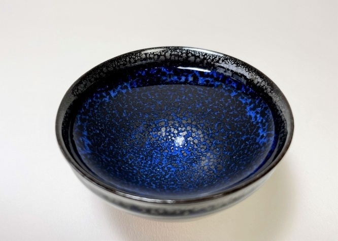 清水焼 鎌田幸二 作 ぐい呑 油滴天目 （ゆてきてんもく）｜清水焼