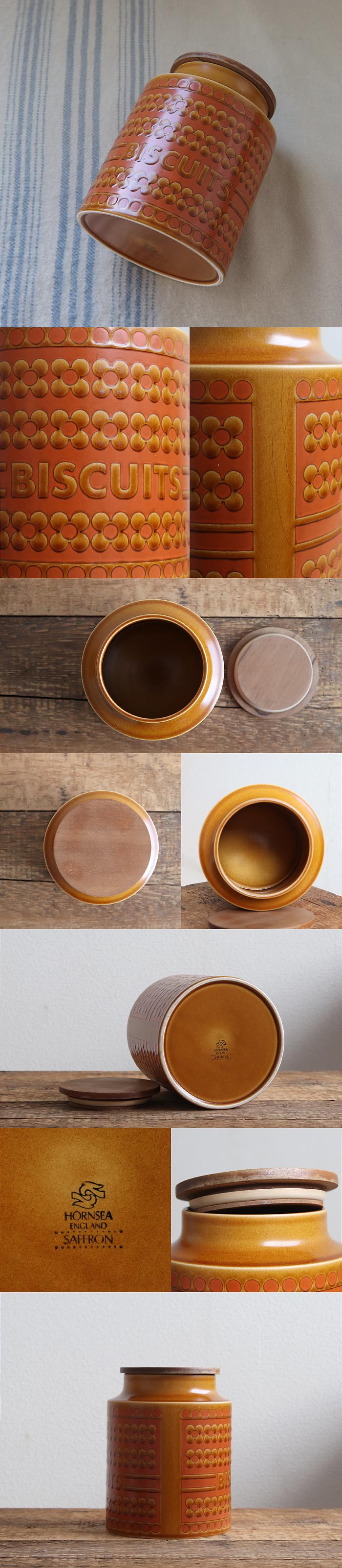 イギリス ビンテージ ホーンジー ビスケットキャニスター/サフラン