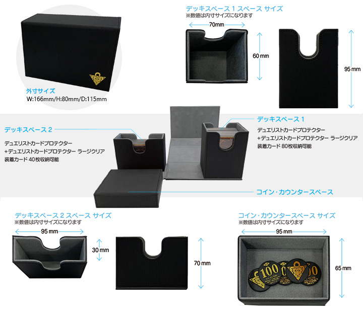 デュエリストマルチストレージボックス ブラック」サイズ情報 | 遊戯王