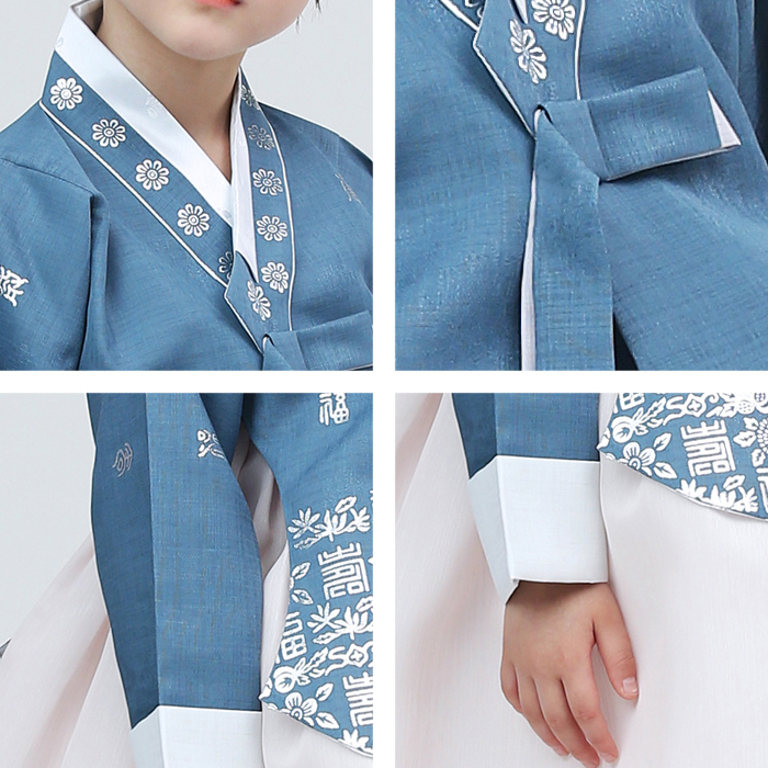 チマチョゴリセットdイソル・青(身長95～97cm 3号サイズ) セット 夢