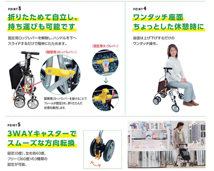 島製作所】四輪歩行器 シンフォニーSP スリム 【シルバーカー通販のYUA】