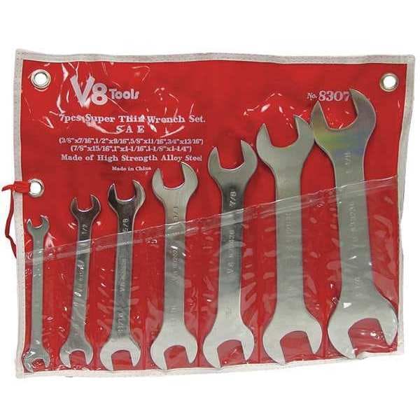 V-8 Tools Super Thin Wrench Set, 3/8 - 1-1/4