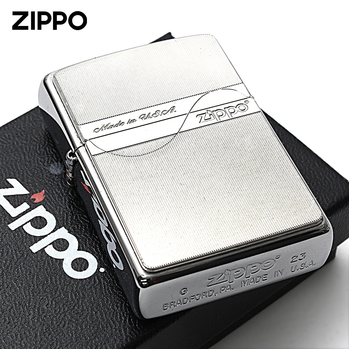 Zippo ジッポー トリックシェル 貝 プレート貼り シルバー Trick Shell