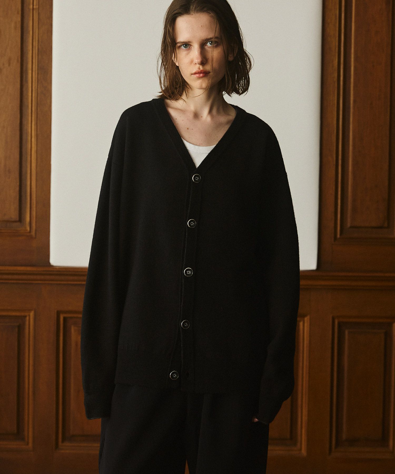 OPENING ACT] WOOLミックスリバーシブルVネックカーディガン | OPENING ACT