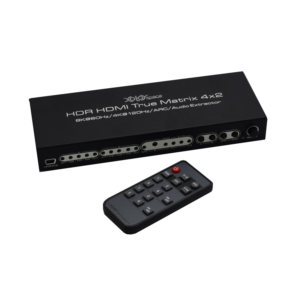 XOLORspace 43420A HDMI 2.1 8K HDR HDMI True Matrix switch 4x2 supports