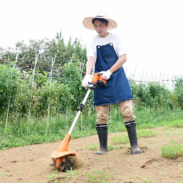 販売終了】コードレス 充電式 電動 耕運機 作業幅200mm 耕うん深さ80mm
