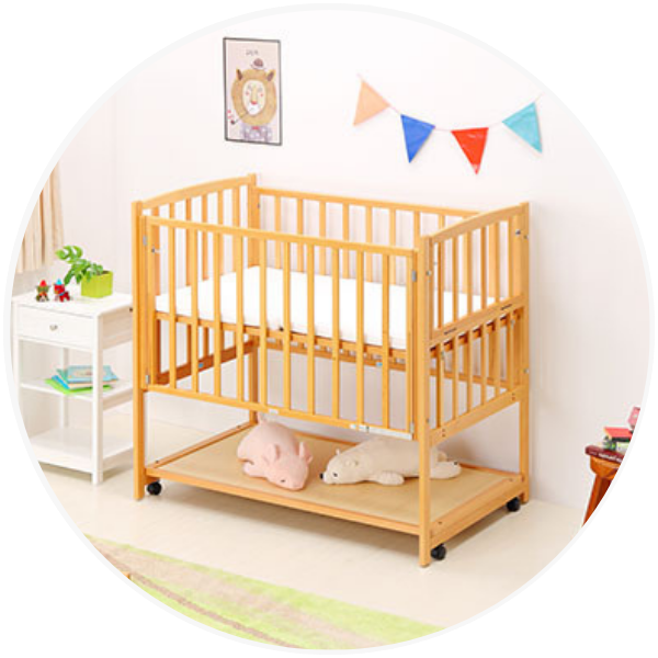 添い寝タイプベッド用組立金具セットキャスター付 | 国産ベビーベッド