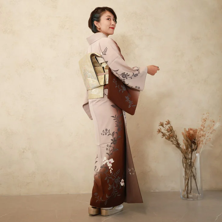 a2311802】【レンタル】訪問着 フルセット ベージュ Luxjewel Mサイズ