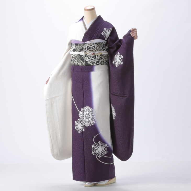 f8024008】【中古】【お買い上げ】振袖 フルセット Lサイズ 紫系 ほぼ
