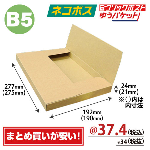 ZAP タトウ式(ヤッコ型)メール便ケース ネコポスB5 【厚み24mm】277