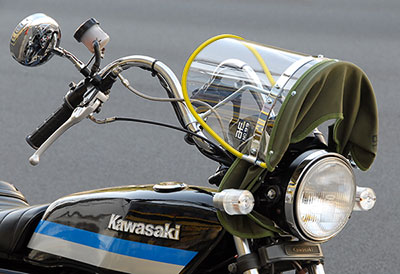 クリア風防/黄色フチ | 旧車バイクカスタムパーツのゼットファーザー