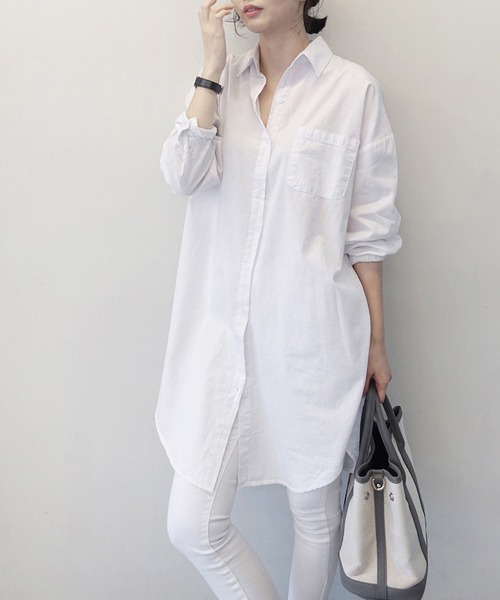 ブラウス シャツ オーバーサイズ ロングシャツ レディース : ZOZOTOWN