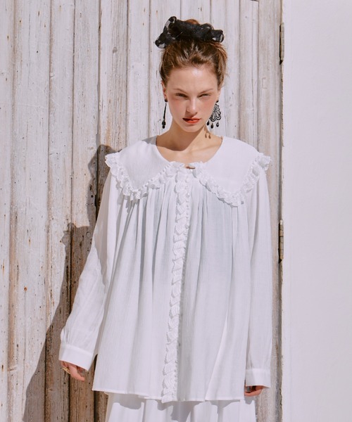 manana suerte（マニャーナスエルテ） ブラウス シャツ レースカラー