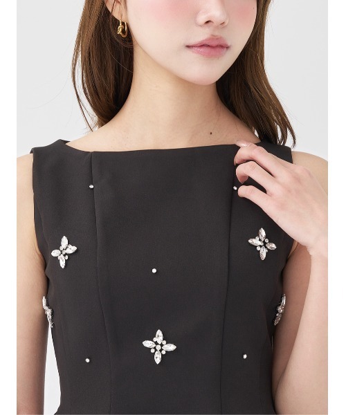 Darich（ダーリッチ） ドレス ビジューフレアバルーンミニドレス