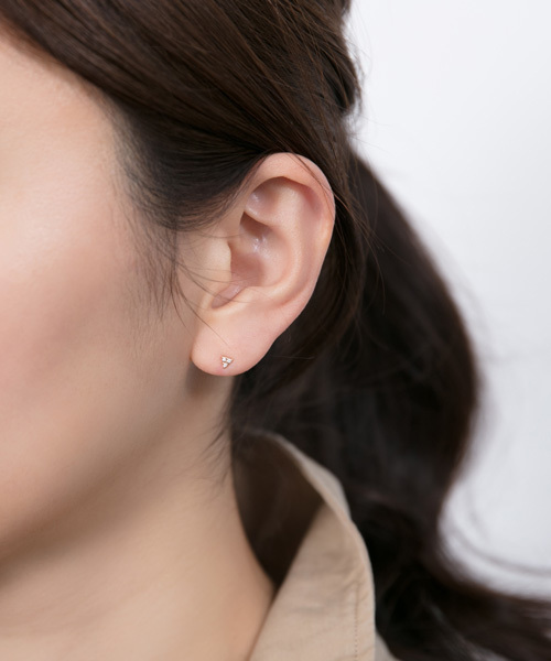 JUPITER ピアス 「K10」トライアングルダイヤモンドピアス/片耳 メンズ