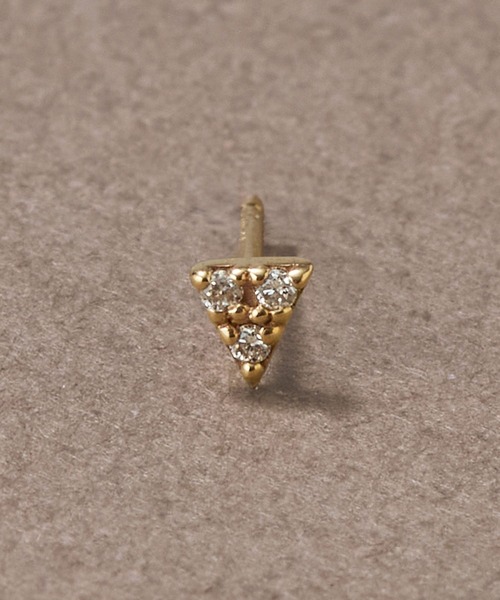 JUPITER ピアス 「K10」トライアングルダイヤモンドピアス/片耳 メンズ