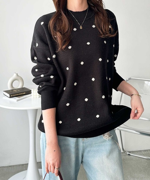 GeeRA（ジーラ） ニット セーター 「新色追加」ドット柄ニットプル