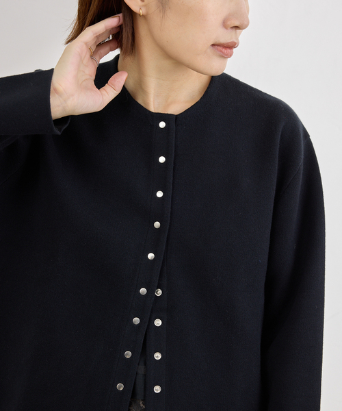 IENA（イエナ） カーディガン 「追加2」ダブルフェイススナップ