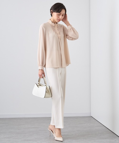 ANAYI（アナイ） ブラウス シャツ ジョーゼットフラワーレース