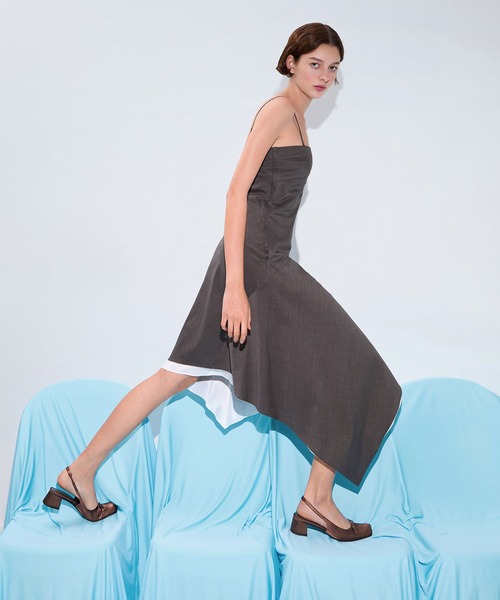 CHARLES ＆ KEITH（チャールズ&キース） パンプス サテン ボウスクエア