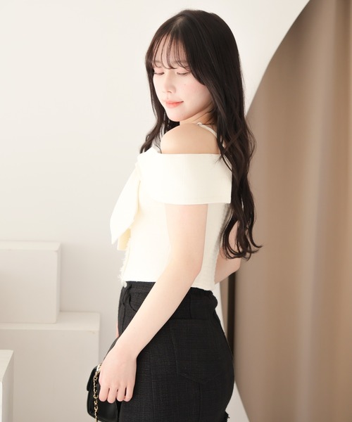 LIP SERVICE（リップサービス） ブラウス シャツ ツイードリボン