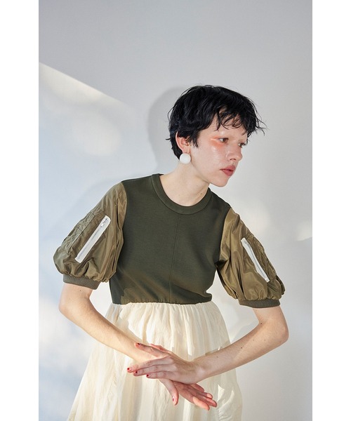 OMMO（オーエムエムオー） ワンピース MA-1 HALF SLEEVE DOCKING OP