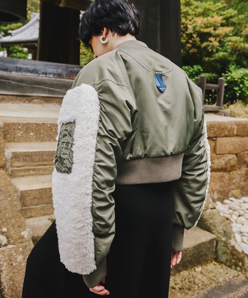 OMMO（オーエムエムオー） ma1 ma-1 SLEEVE BOA SHORT MA-1 レディース