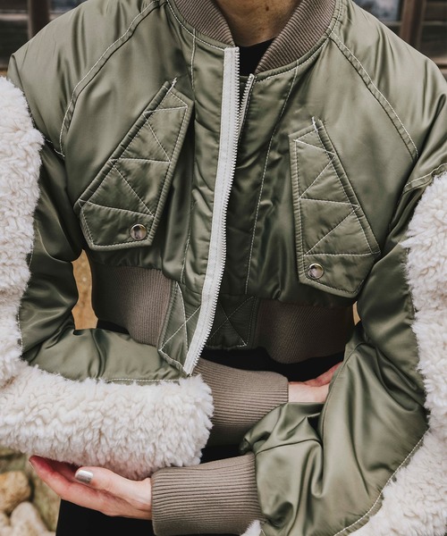 OMMO（オーエムエムオー） ma1 ma-1 SLEEVE BOA SHORT MA-1 レディース