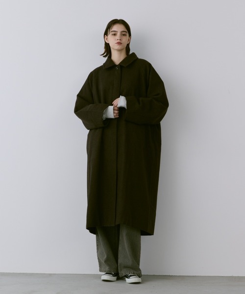 flaner ステンカラーコート LARGE ブラック レディース : ZOZOTOWN