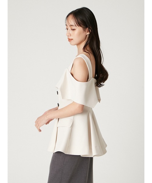 FRAY I.D（フレイ・アイディー） tシャツ オフショルペプラムトップス