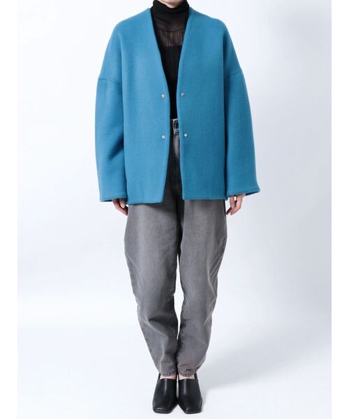 ELENDEEK（エレンディーク） ノーカラーコート コート フォルム