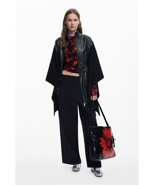 Desigual（デシグアル） ポンチョ フェイクレザー・ポンチョ