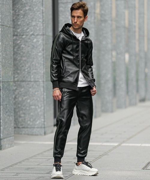 SOMEDIFF（サムディフ） セットアップ 「SOMEDIFF」PUレザーフルジップ