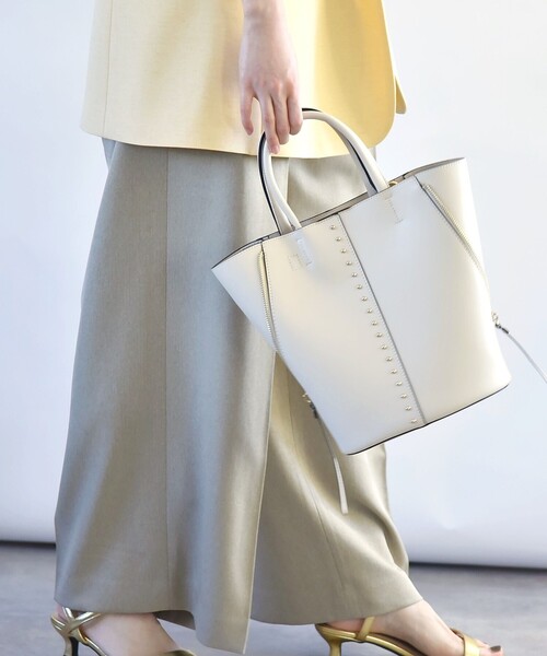 quaranciel トートバッグ quaranciel: 2way スタッズ バケツ トート