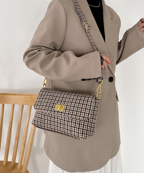 CLEA ショルダーバッグ バッグ チェックスクエアショルダーバッグ