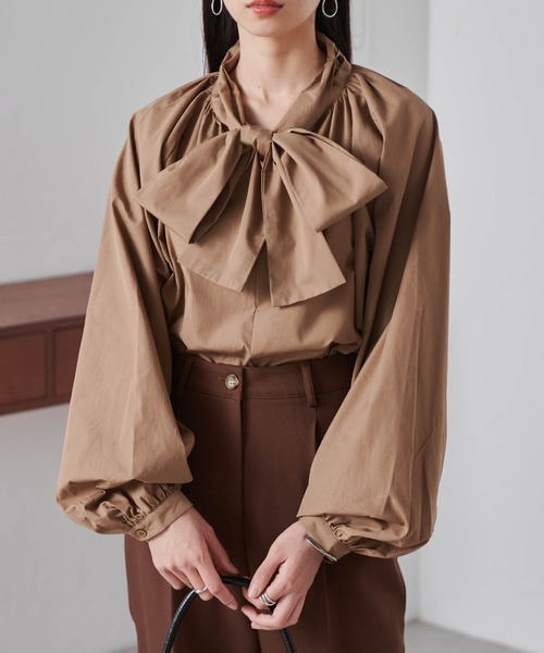 RANAN（ラナン） ブラウス シャツ 「新色追加」ボリュームボウタイ