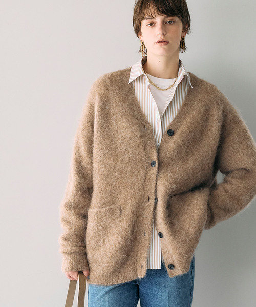 N.O.R.C カーディガン アルパカシャギーニットカーディガン レディース