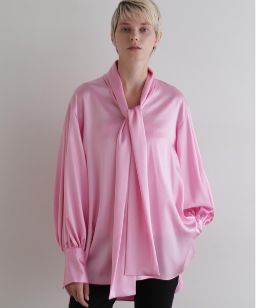 LE PHIL（ル フィル） ブラウス シャツ クラシックサテンブラウス