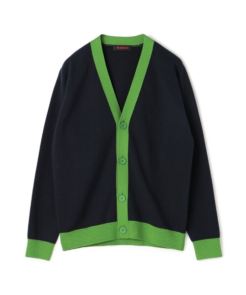 CABaN（キャバン） カーディガン コットンカシミヤ バイカラーVネック