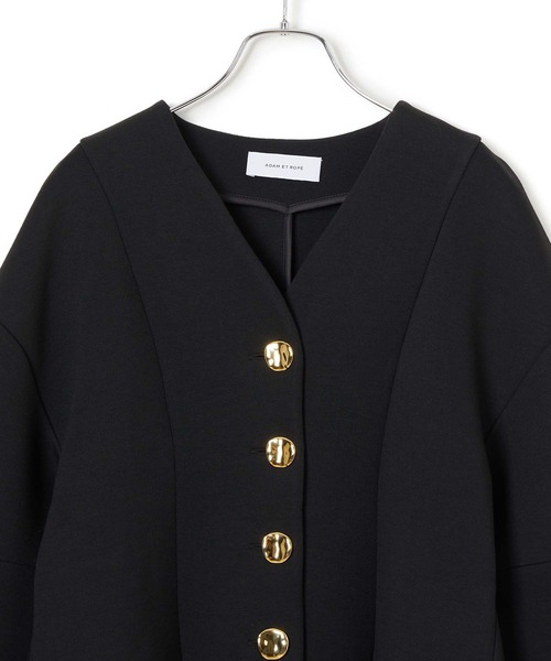 ADAM ET ROPE'（アダムエロペ） カーディガン ミックスボタンペプラム