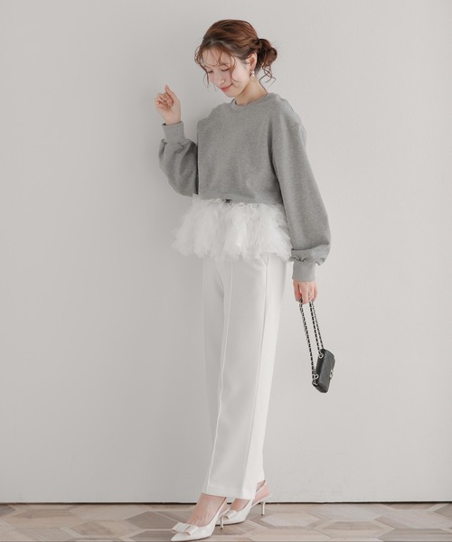 Fit more（フィットモア） トレーナー スウェット ミルフィーユフリル