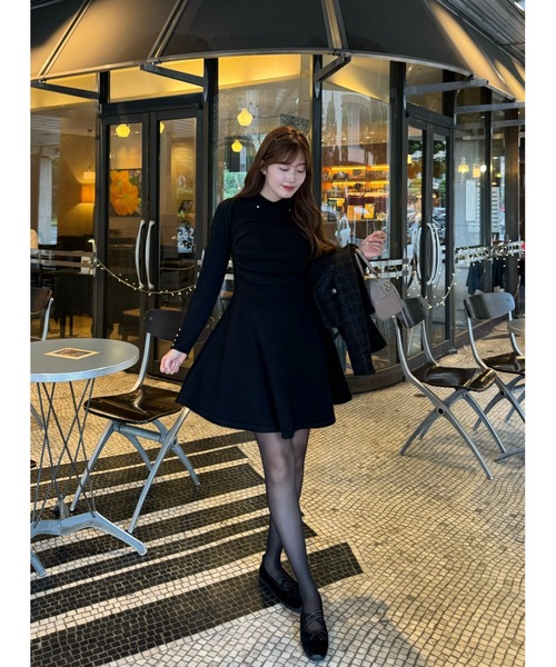 Her lip to ワンピース Paneled Flared Knit Mini Dress : ZOZOTOWN