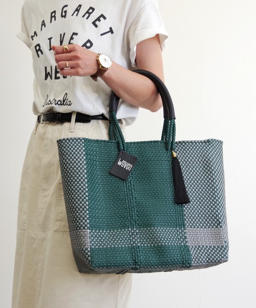 かごバッグ カゴバッグ WOVEN (ウーヴン) /ミドルトート メキシコ製