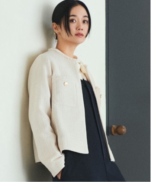 THE SHOP TK ジャケット ノーカラージャケット 「ONOFF活躍/セレモニー