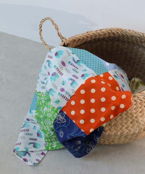 ブランケット パッチワーク ハンドメイド マルチカバー 100cm×100cm