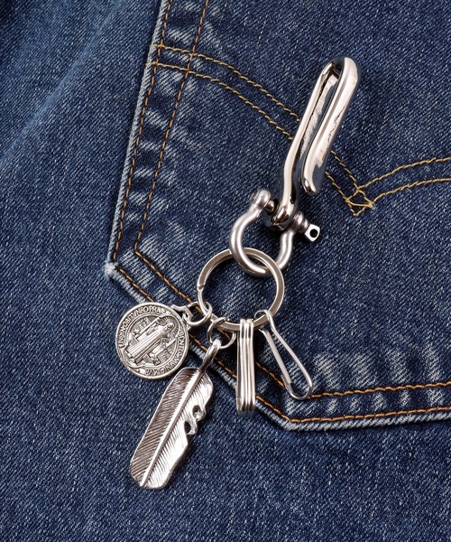 1004ST キーホルダー 真鍮 シルバー カラビナ キーリング : ZOZOTOWN