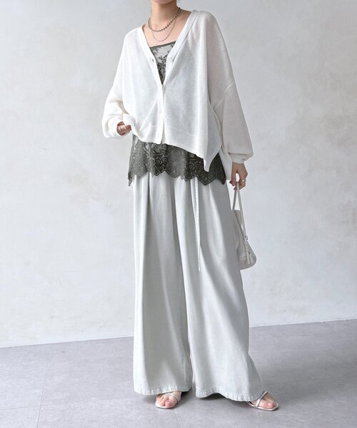 DouDou（ドゥドゥ） ブラウス シャツ 「新色追加」スカラレースキャミ